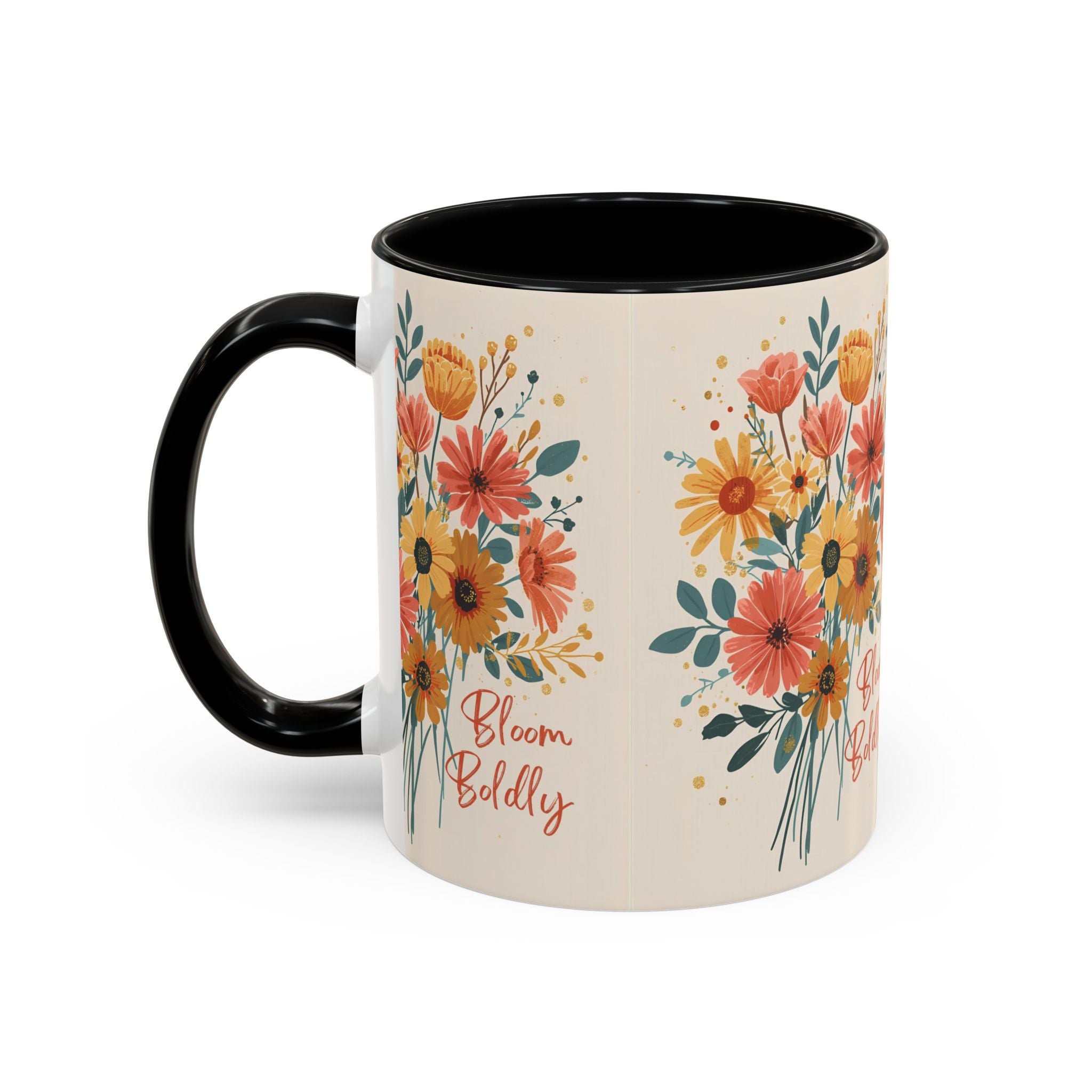 Let Your Dreams Blossom Floral Accent Coffee Mug — Inspirational 11/15oz