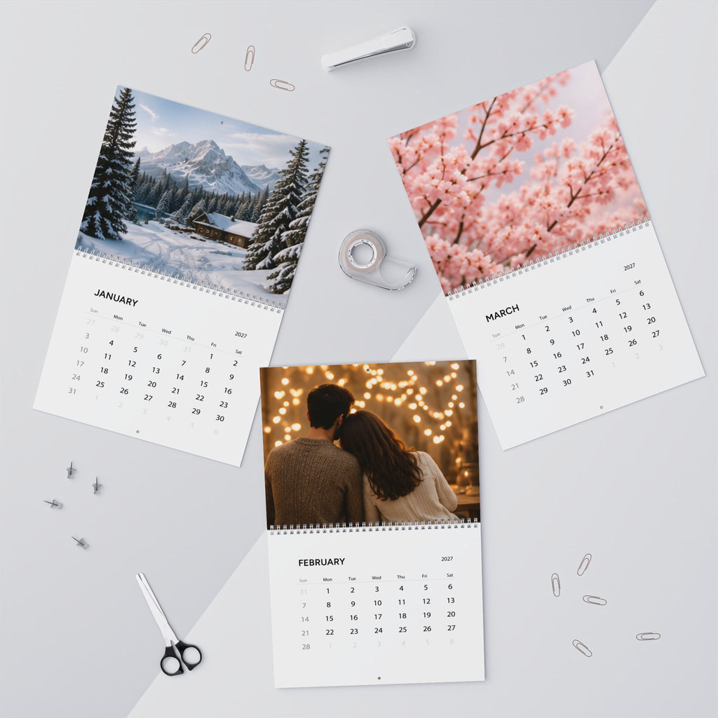 2027 Scenic Wall Calendar — Cozy Cabin & Neutral Home Photography Monthly Planner
