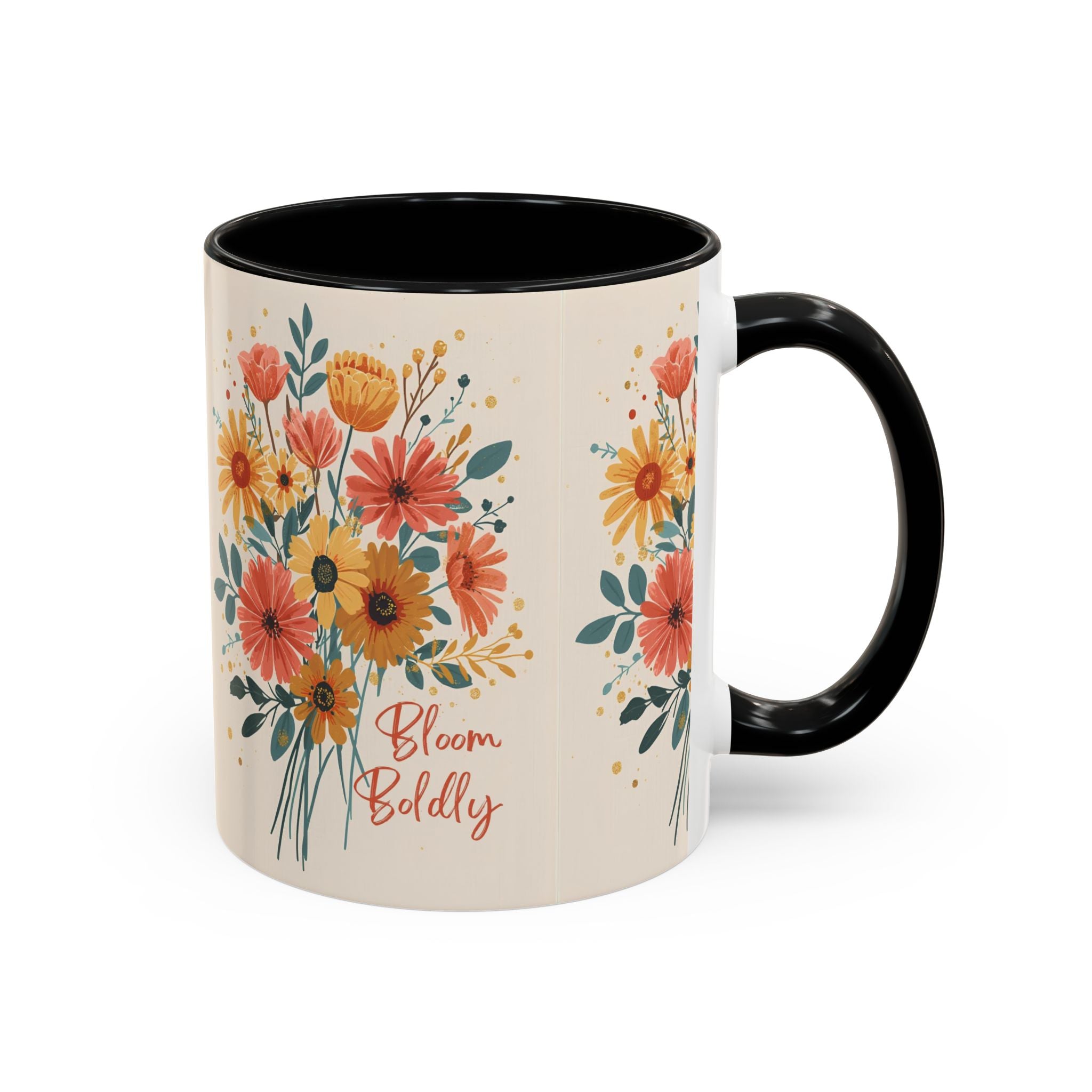 Let Your Dreams Blossom Floral Accent Coffee Mug — Inspirational 11/15oz